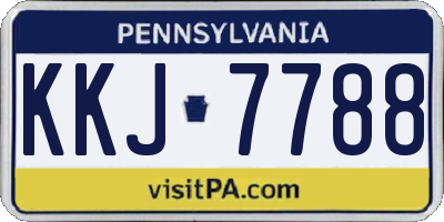 PA license plate KKJ7788