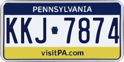 PA license plate KKJ7874