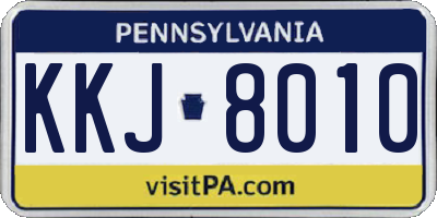 PA license plate KKJ8010