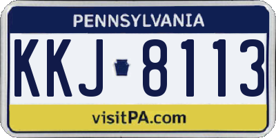 PA license plate KKJ8113