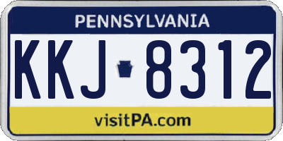 PA license plate KKJ8312