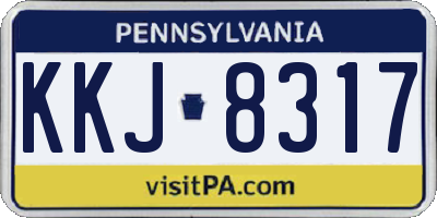 PA license plate KKJ8317