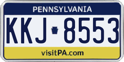 PA license plate KKJ8553