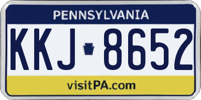 PA license plate KKJ8652