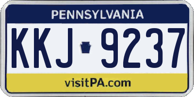 PA license plate KKJ9237