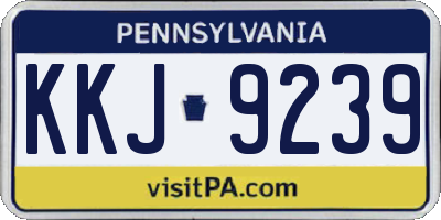 PA license plate KKJ9239