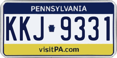 PA license plate KKJ9331
