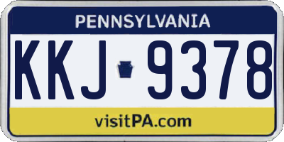 PA license plate KKJ9378