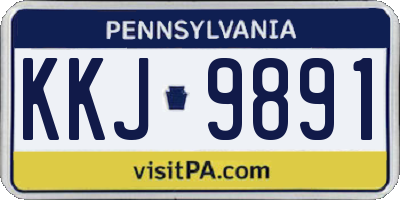 PA license plate KKJ9891