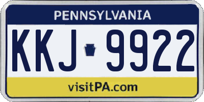 PA license plate KKJ9922