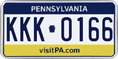 PA license plate KKK0166