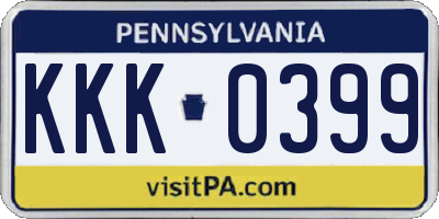 PA license plate KKK0399