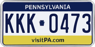 PA license plate KKK0473