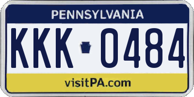 PA license plate KKK0484