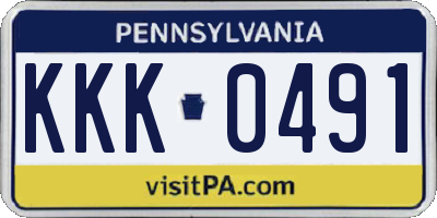 PA license plate KKK0491
