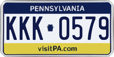 PA license plate KKK0579