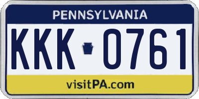 PA license plate KKK0761