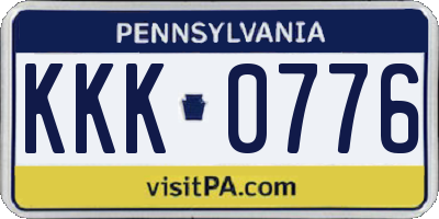 PA license plate KKK0776