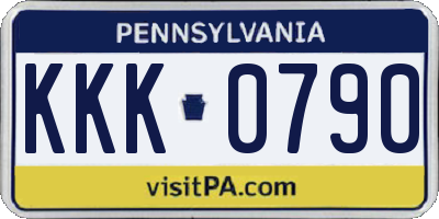 PA license plate KKK0790