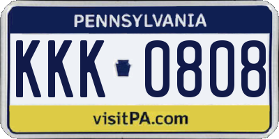 PA license plate KKK0808