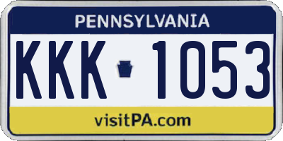 PA license plate KKK1053