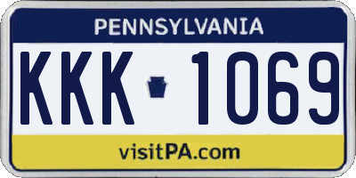 PA license plate KKK1069