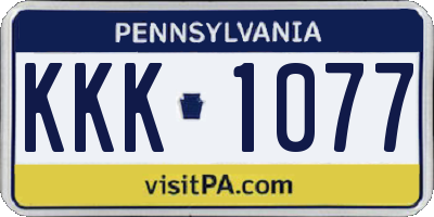 PA license plate KKK1077
