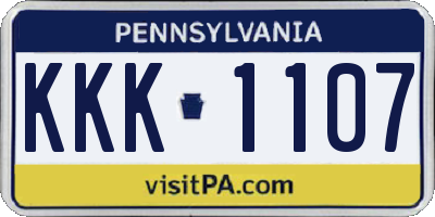PA license plate KKK1107