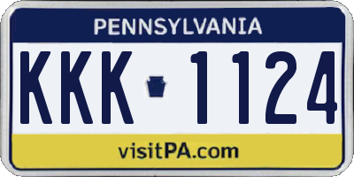 PA license plate KKK1124