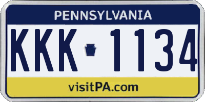 PA license plate KKK1134
