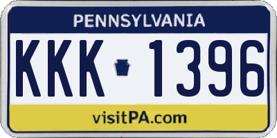 PA license plate KKK1396