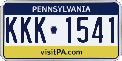 PA license plate KKK1541