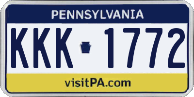 PA license plate KKK1772
