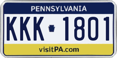 PA license plate KKK1801