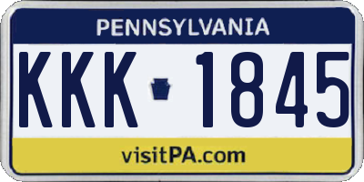 PA license plate KKK1845