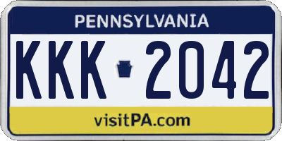 PA license plate KKK2042