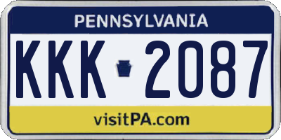 PA license plate KKK2087