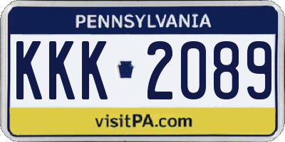 PA license plate KKK2089
