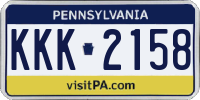 PA license plate KKK2158