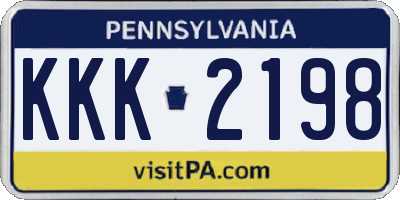 PA license plate KKK2198