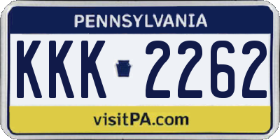 PA license plate KKK2262