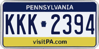 PA license plate KKK2394