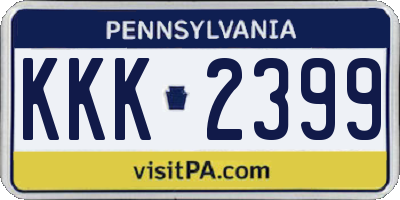 PA license plate KKK2399