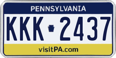 PA license plate KKK2437