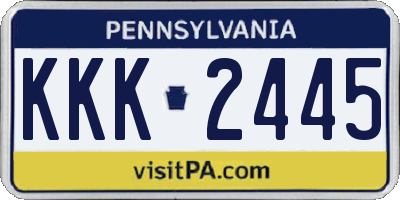 PA license plate KKK2445