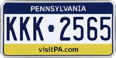 PA license plate KKK2565
