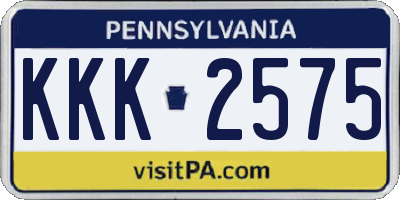 PA license plate KKK2575