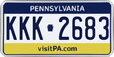 PA license plate KKK2683