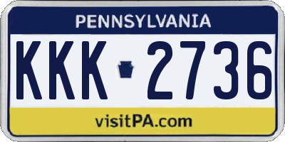 PA license plate KKK2736