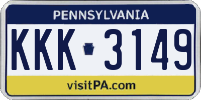 PA license plate KKK3149